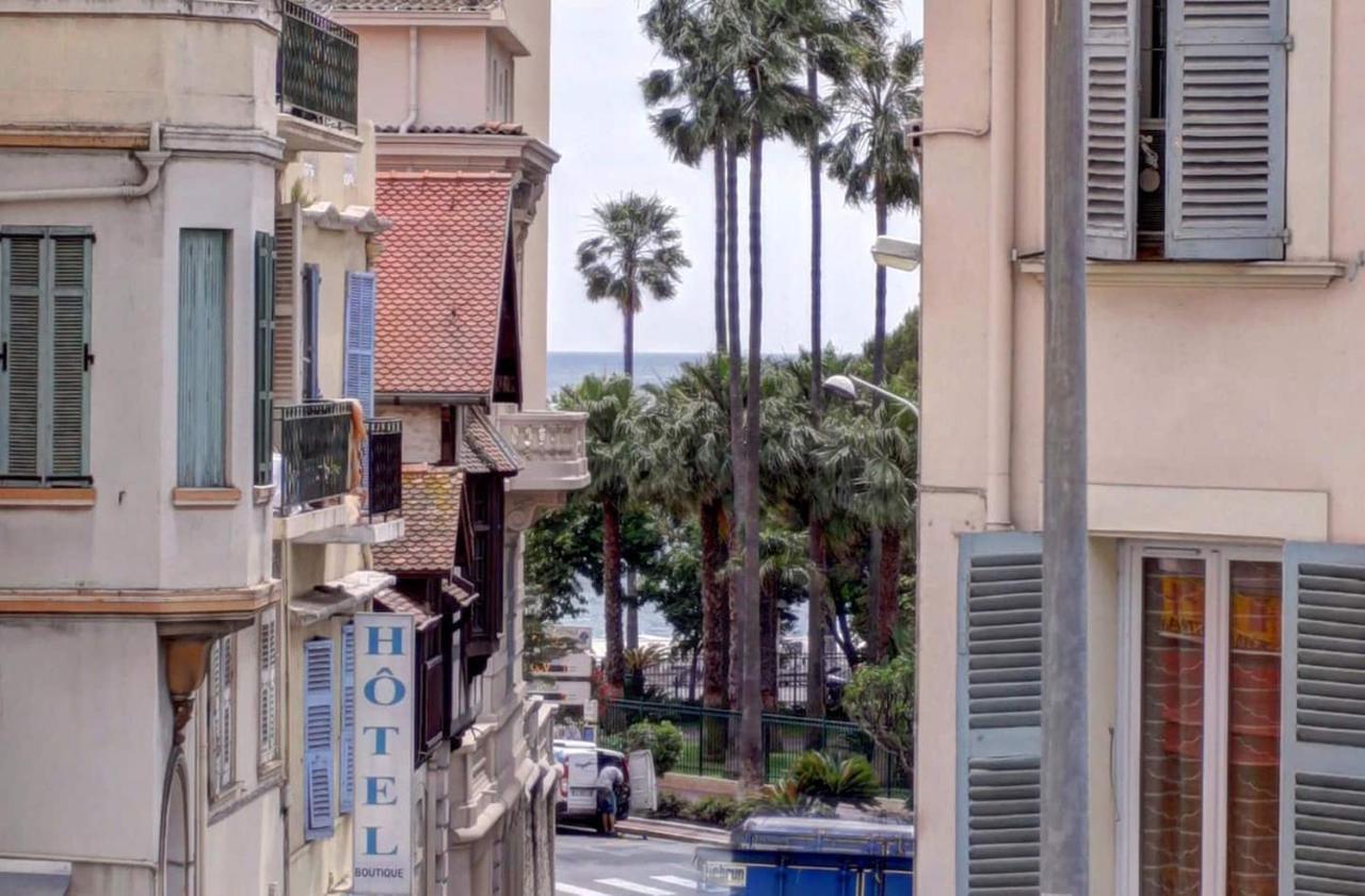 CANNES plage 2mn/45m2/vue mer/inernet/clim/parking privé Exterior foto